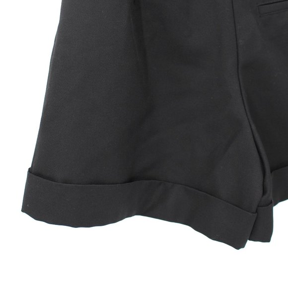 Sezane Rome High Rise Belted Black Cuffed Pleated Shorts NEW Size 34 - Picture 8 of 10